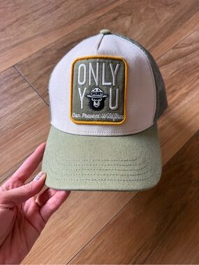 Smokey Bear “Only You Can Prevent Wildfires” Trucker Hat Snapback Green